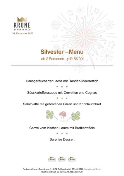 Speisekarte Krone - Silvestermenu_V2